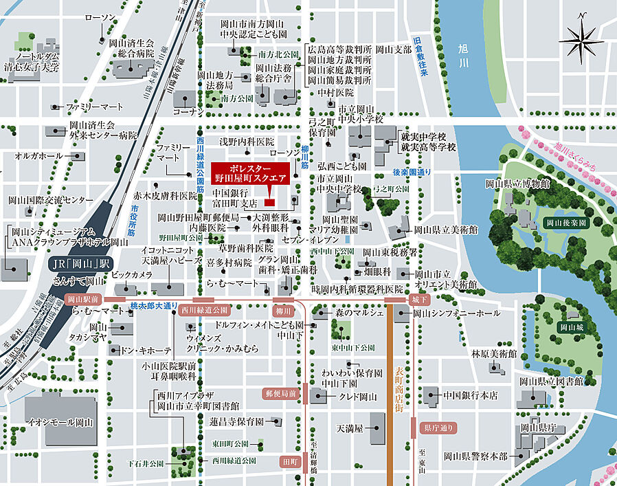 ポレスター野田屋町スクエア：案内図