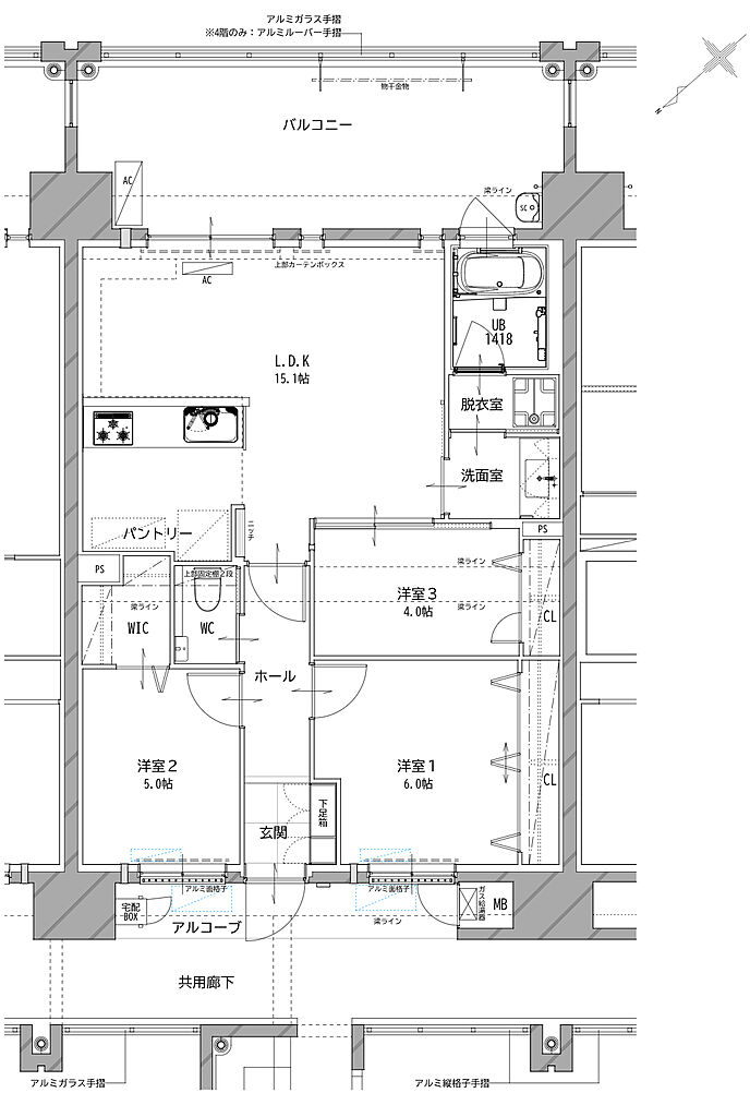 リヴィエールタワー下関海峡ヴィラ 間取り C