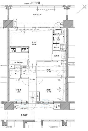 リヴィエールタワー下関海峡ヴィラ 間取り C