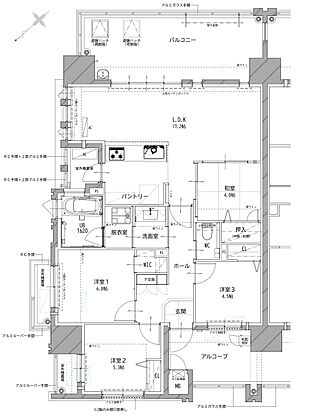 リヴィエールタワー下関海峡ヴィラ 間取り D