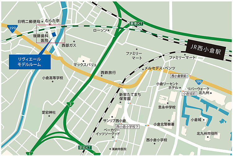 リヴィエール南小倉駅前パークシティ モデルルーム案内図