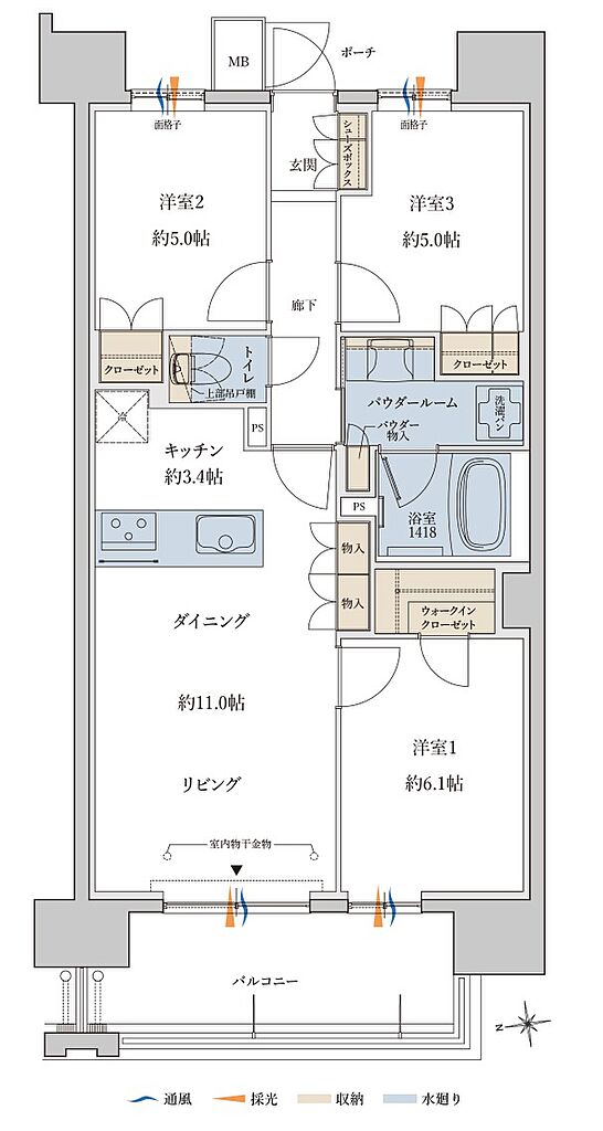 MJR鹿児島中央駅前ザ・レジデンス 間取り D