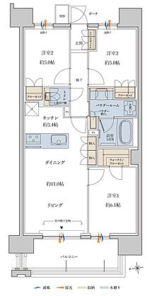 MJR鹿児島中央駅前ザ・レジデンス 間取り D