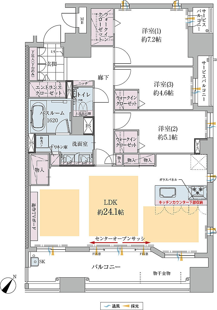 ファーネスト桜町通りタワー 間取り G【カスタマイズプランB】