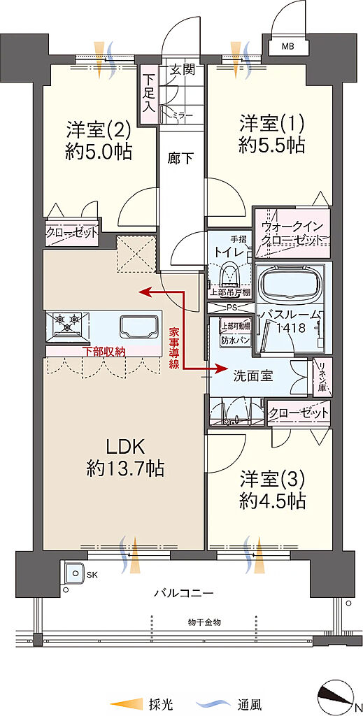 ファーネスト井尻ルシエEAST/WEST 間取り 【EAST】F