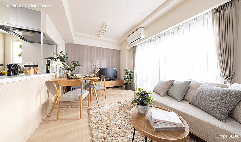 クリーンリバーフィネス学園前ミッドステージ リビング・ダイニング（Dタイプ3LDK）