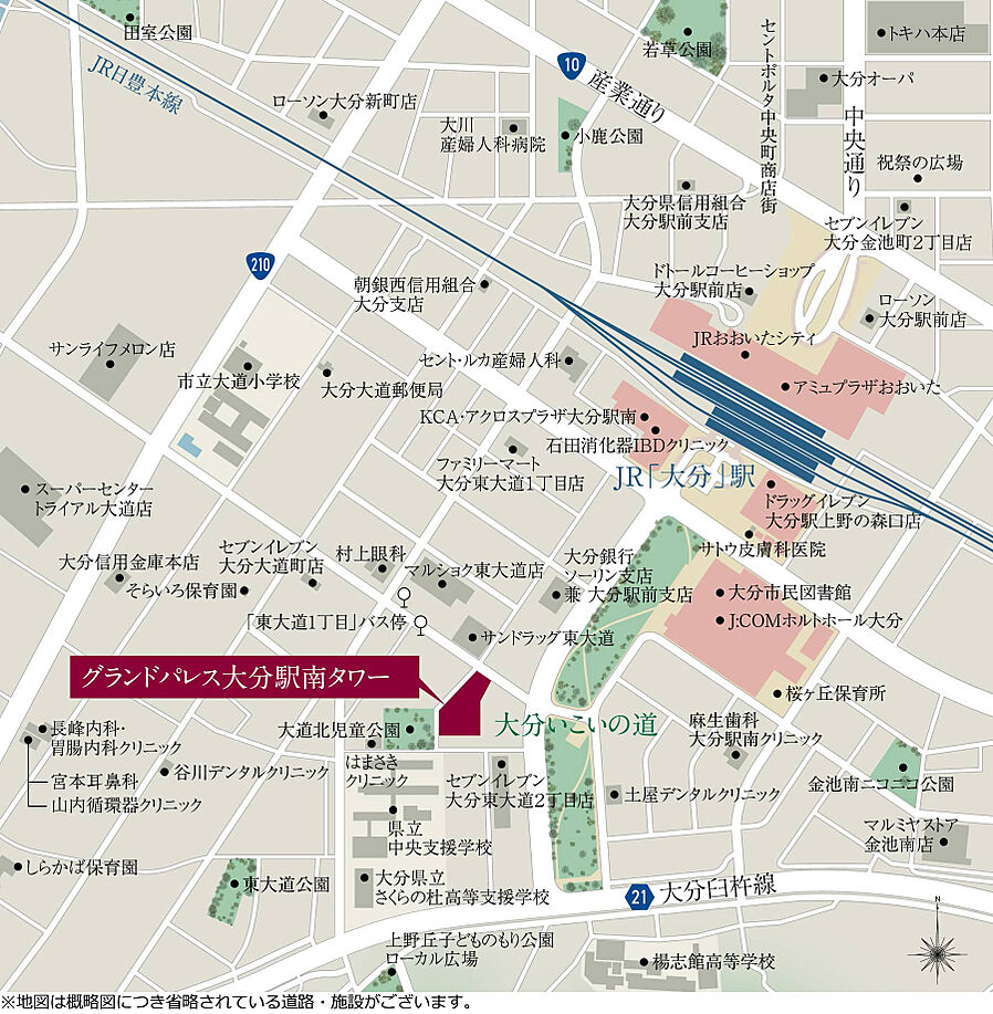 グランドパレス大分駅南タワー：案内図