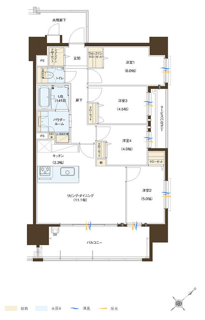 アーバンパレス博多グロウサイド 間取り E