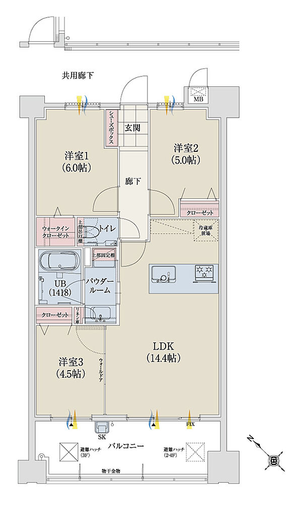 グランドパレス春日静邸 間取り E