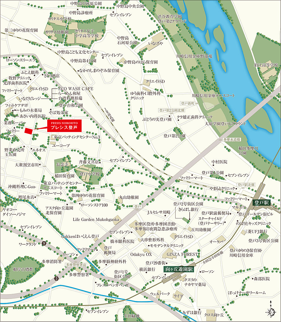 プレシス登戸：案内図