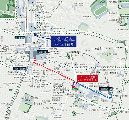 プレシス立川パークフロント モデルルーム案内図