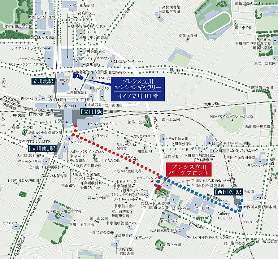 プレシス立川パークフロント：モデルルーム地図