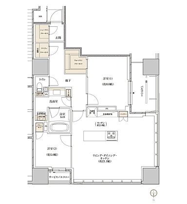 レグナスタワー新梅田 間取り 【第2期1次先着順】E-84L