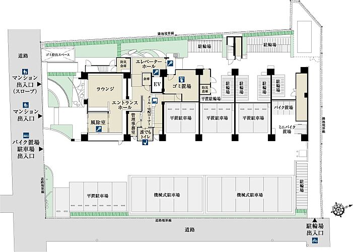プレシス熊谷末広 敷地配置図・1F平面図