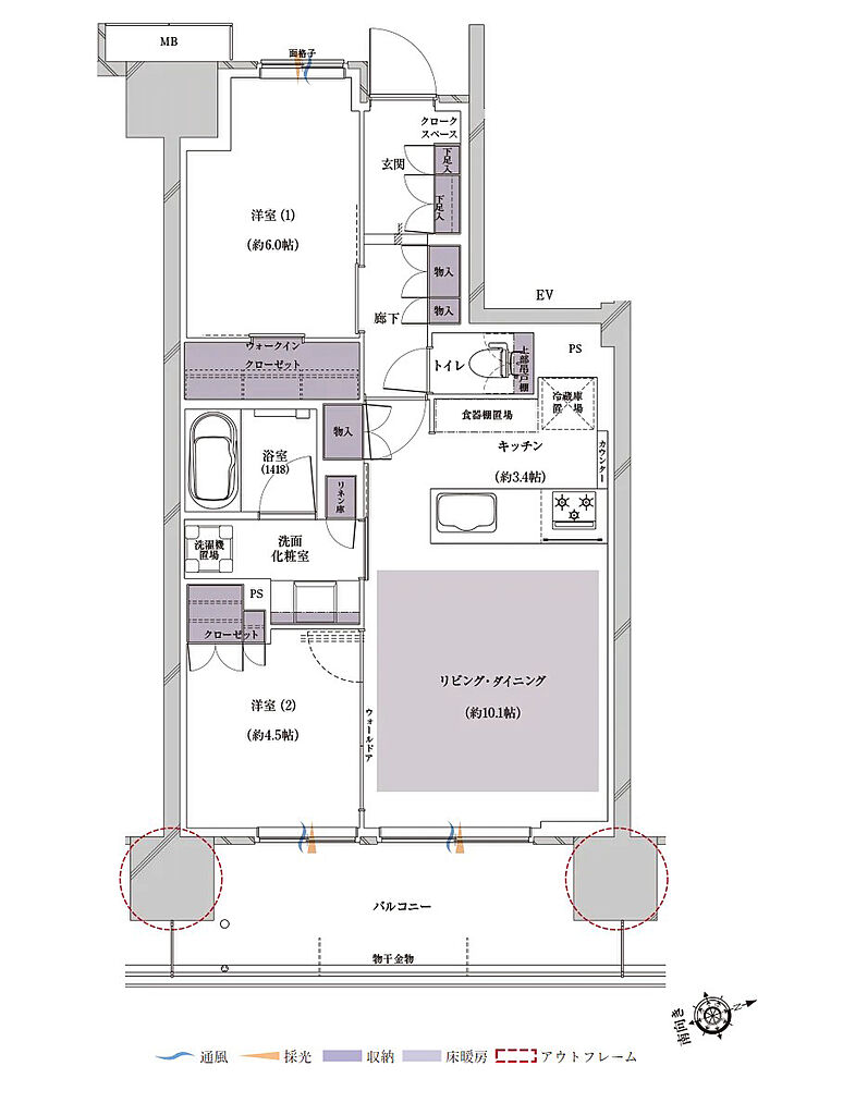 プレシス熊谷末広 間取り 【第1期先着順】B