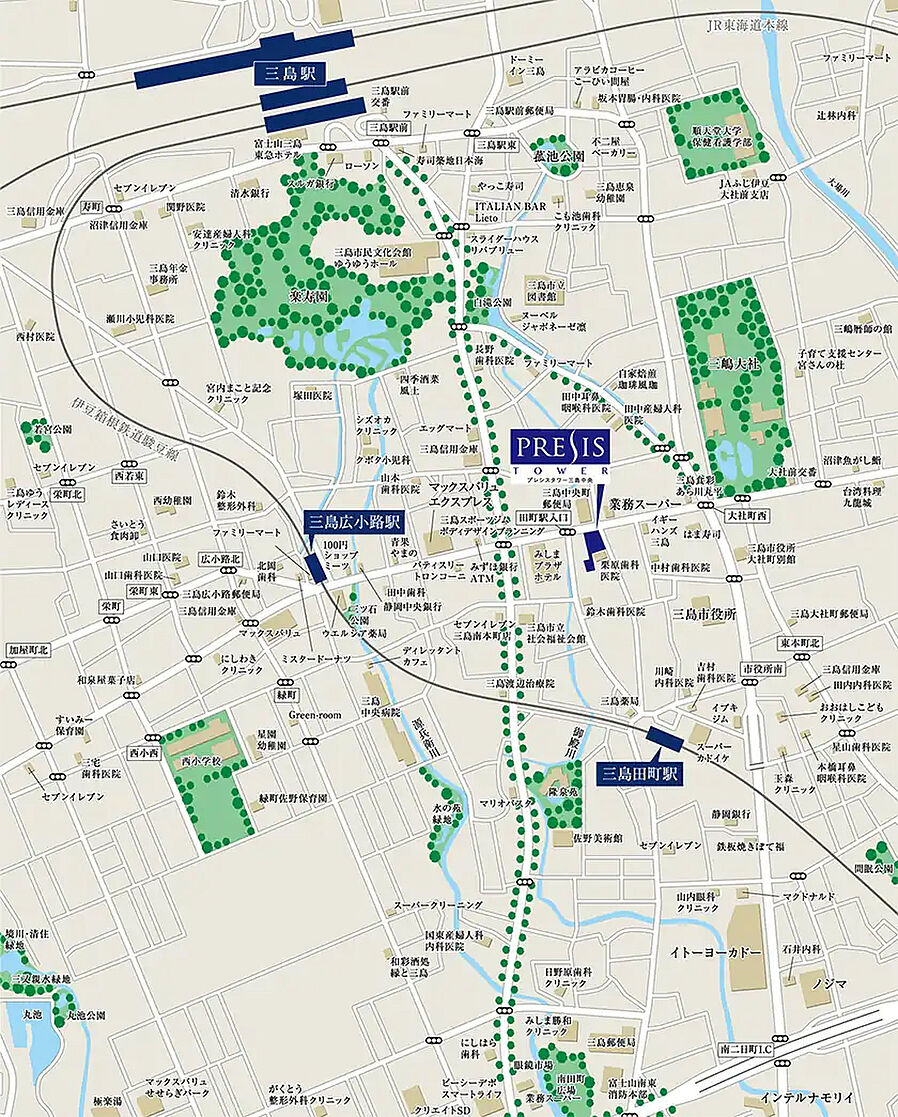プレシスタワー三島中央：案内図