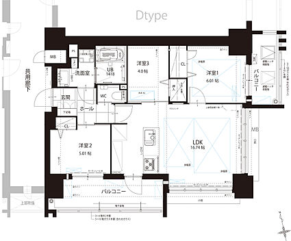 THE HOUSE 小倉駅 間取り C