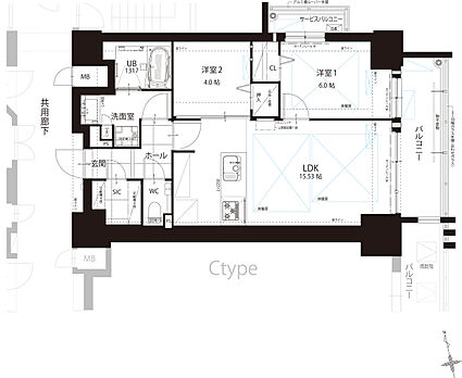 THE HOUSE 小倉駅 間取り D