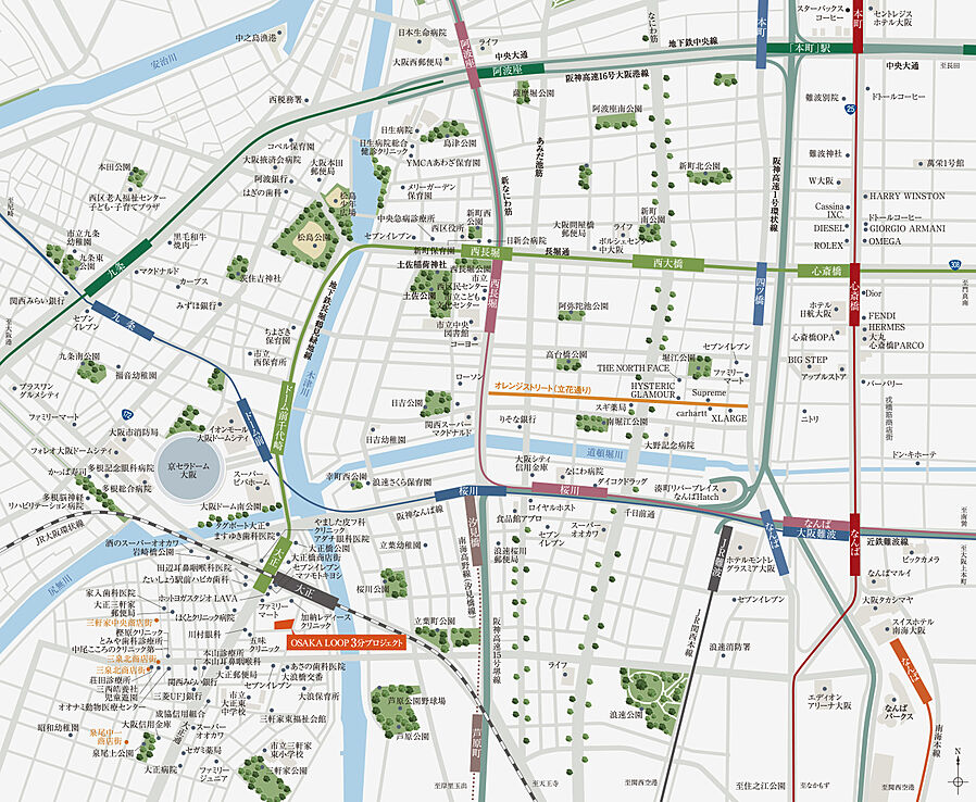 クレアホームズ フラン大正駅前：案内図