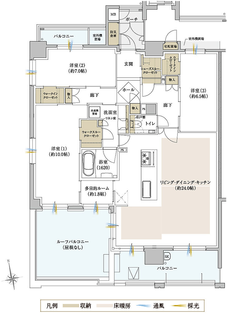 クレアホームズ徳島県庁西 ザ・プレジデンス 間取り K