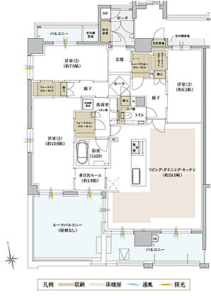 クレアホームズ徳島県庁西 ザ・プレジデンス 間取り K