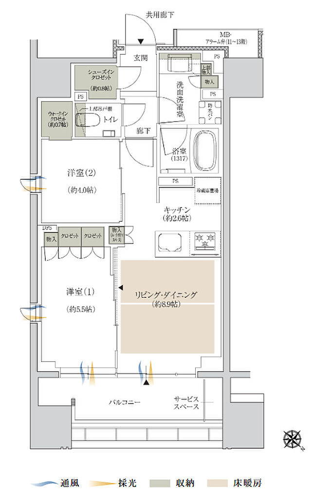 ジオ横浜大通り公園 間取り K