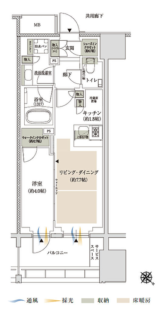 ジオ横浜大通り公園 間取り I