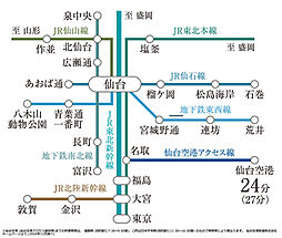 クレアホームズ フラン仙台 MID ARENA アクセス図