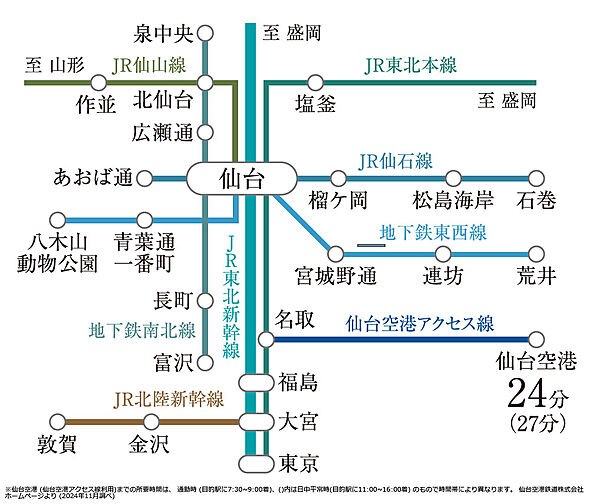 クレアホームズ フラン仙台 MID ARENA アクセス図