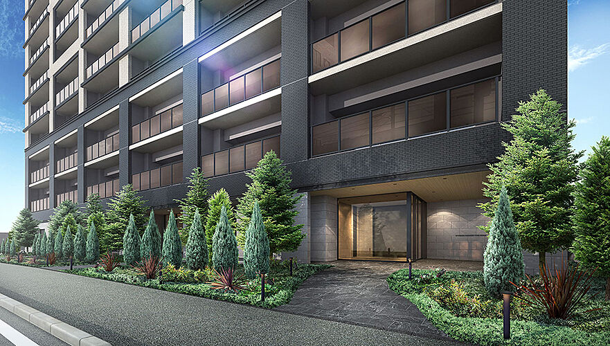 オーヴィジョン佐賀駅ザ・プライム エントランスアプローチ完成予想図