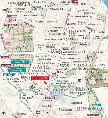 オーヴィジョン鴨池 現地案内図