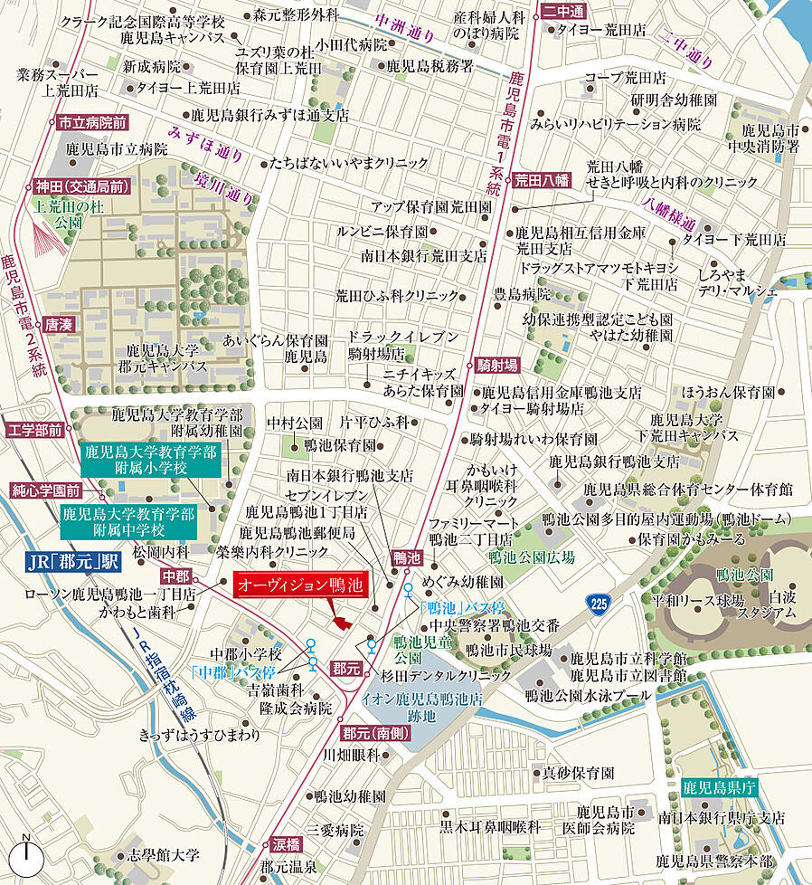 オーヴィジョン鴨池：案内図