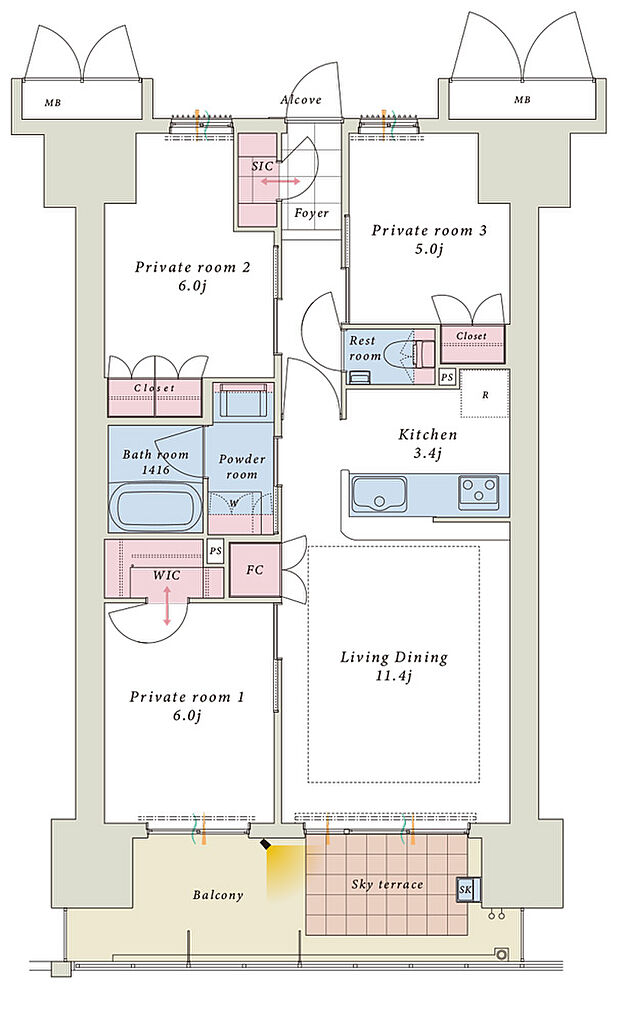 ロイヤルガーデンシティ宇多津中央公園 間取り B