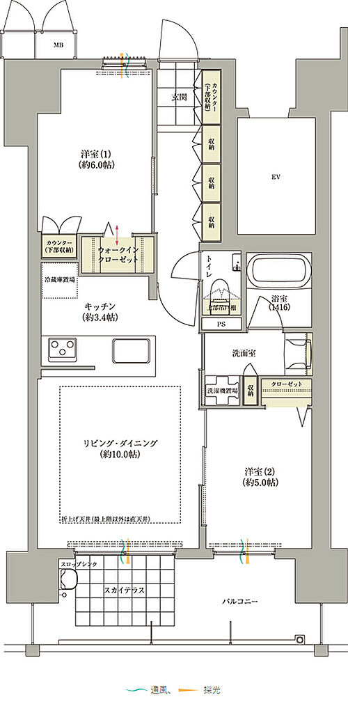 ロイヤルガーデン本町一丁目 間取り 58-C