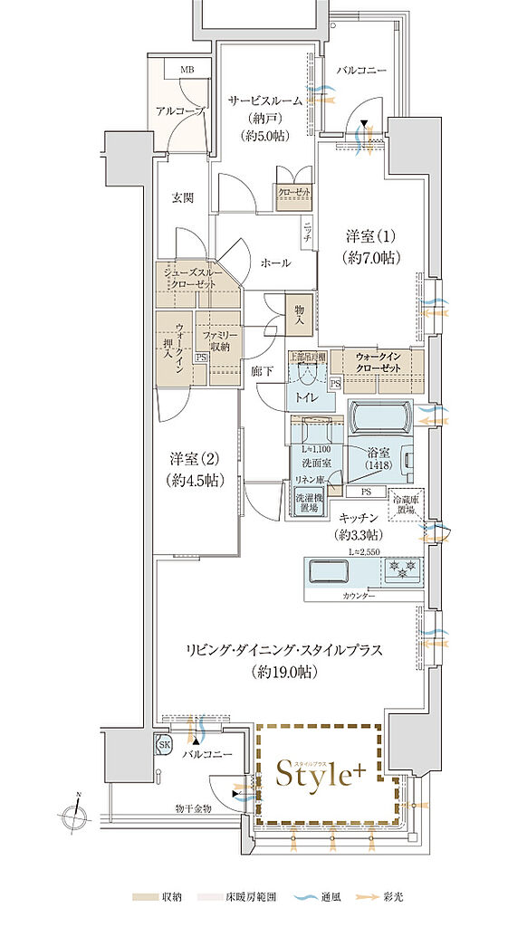 クレアホームズ鷹匠公園ザ・タワー 間取り C