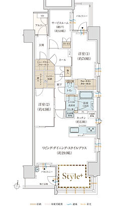 クレアホームズ鷹匠公園ザ・タワー 間取り C