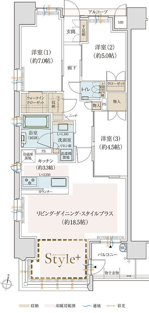 クレアホームズ鷹匠公園ザ・タワー 間取り D
