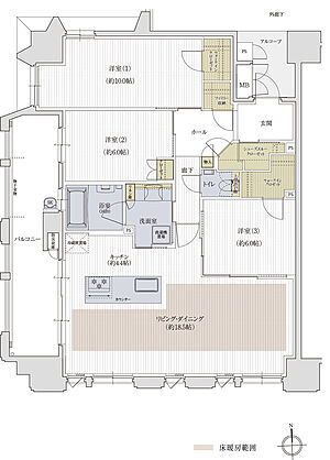 クレアホームズ松山大街道ザ・プレミアム 間取り E【MENU PLAN 2】