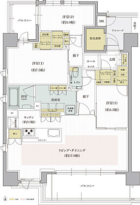 クレアホームズ道後西 ザ・レジデンス 間取り H【MENU PLAN2】