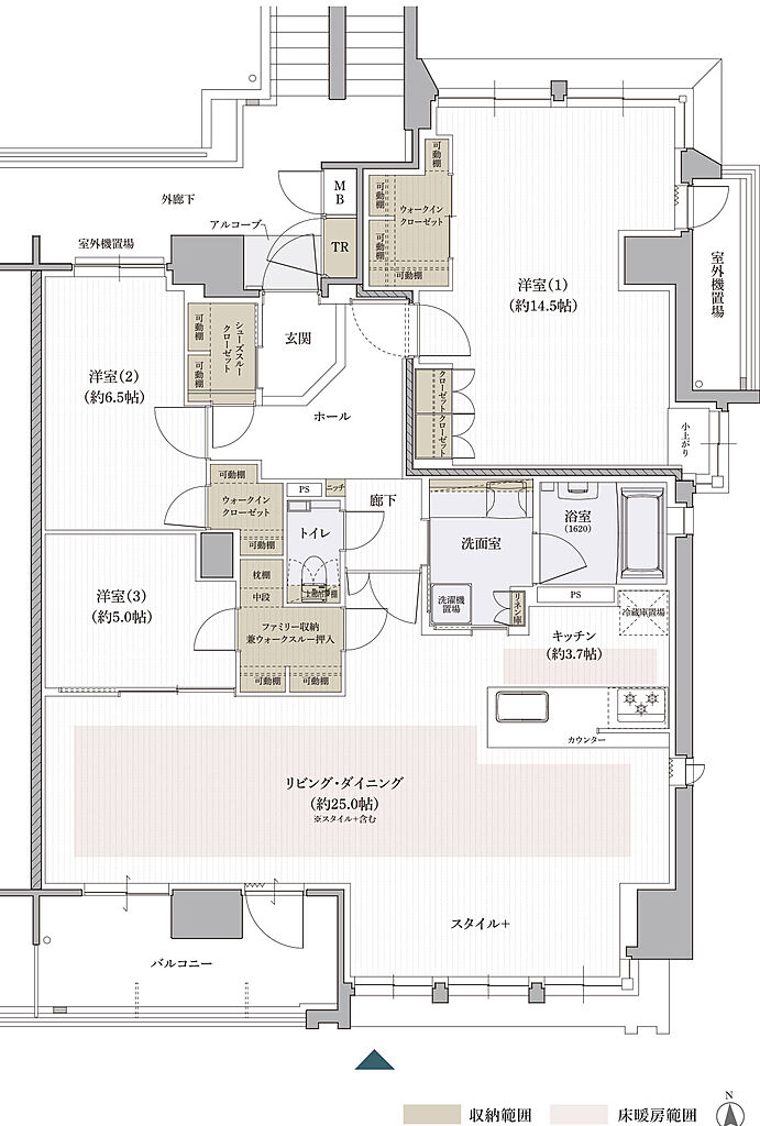 クレアホームズ松山南堀端ザ・プレミアム 間取り 【PREMIUM TYPE】O【MENU PLAN2】