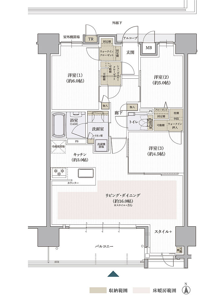 クレアホームズ松山南堀端ザ・プレミアム 間取り G【MENU PLAN2】