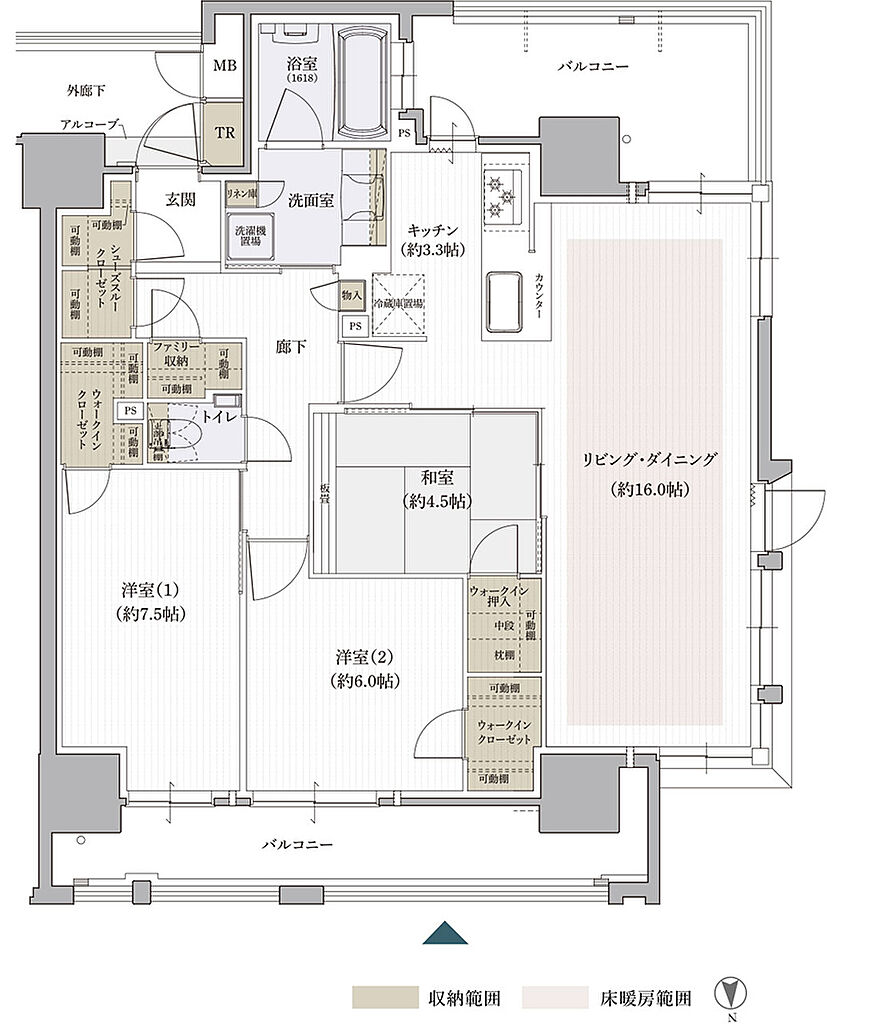 クレアホームズ松山南堀端ザ・プレミアム 間取り A