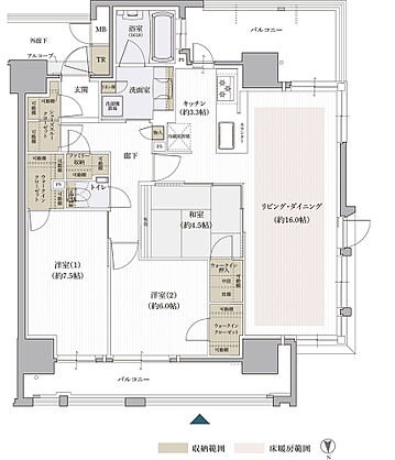 クレアホームズ松山南堀端ザ・プレミアム 間取り A