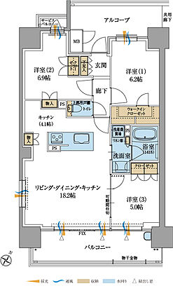 プレイズ菊川駅前 間取り G