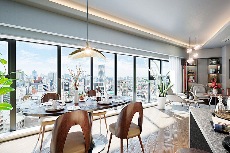 ローレルタワー名古屋千種 リビング・ダイニング完成予想イメージCG（Sタイプ）