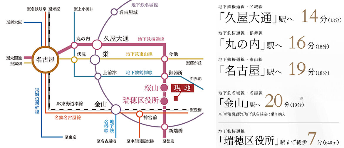 （仮称）ローレルコート瑞穂汐路 ザ・レジデンス アクセス図