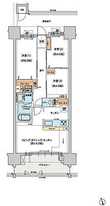 ヴェルディ・ステーションタワー天神川 間取り E