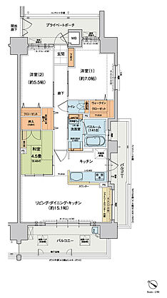 ヴェルディ蔵王公園 間取り D【和室有償プラン】