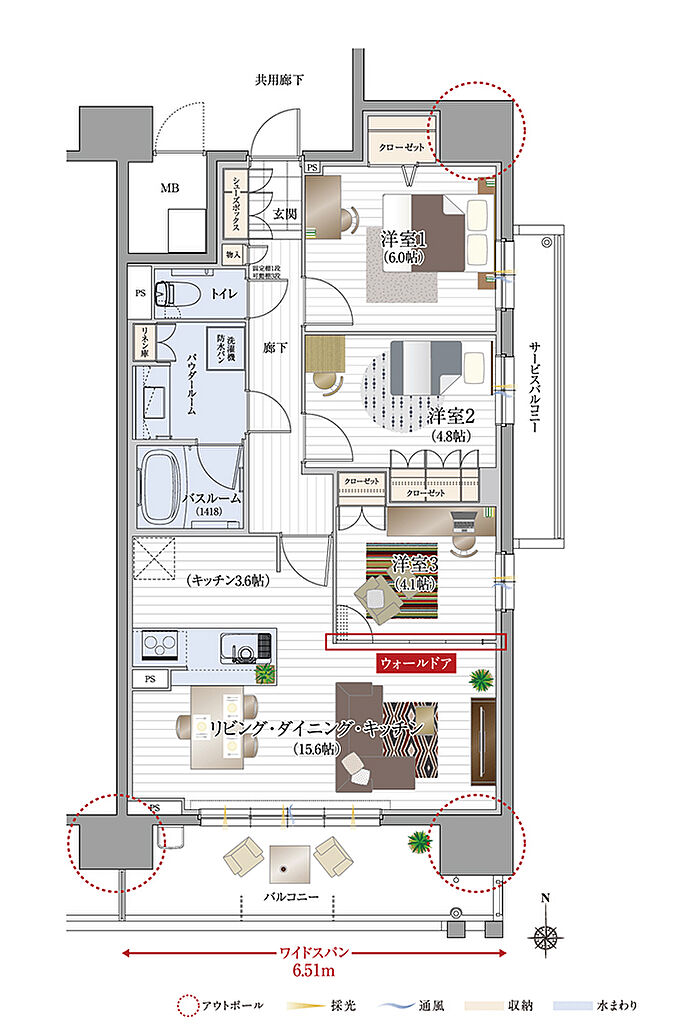 リフローレ岡崎駅 SOUTH 間取り E3【セレクトプラン】