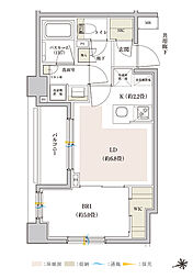 [A2] ■2面開口・1LDK角住戸
■1317サイズの浴室や対面式キッチンを採用
■ウォークインクローゼット・シューズインクローク・廊下物入など豊富な収納
